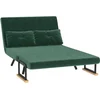 Image de HOMCOM Canapé convertible 2 places 4 en 1, canapé-lit avec dossier réglable sur 5 niveaux, 2 coussins, 102 x 73 x 81 cm, vert