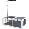 Image de PawHut Maison enclos cage pour petit animal tortue avec 2 espaces support de lampe réglable 81 x 48 x 31,5 cm gris