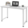 Image de HOMCOM Table d'ordinateur table de salle à manger 120L x 60l x 76H cm Multifonction Grand Plateau Blanc cadre en métal