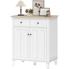 Image de HOMCOM Buffet de cuisine meuble de rangement pour chambre, salon bureau avec 2 portes 2 tiroirs 76 x 48 x 91 cm blanc