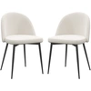 Image de HOMCOM Lot de 2 chaises salle à manger chaise de cuisine scandinave chaise en velours rembourrée avec pieds effilés en métal