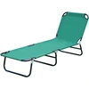 Image de Outsunny Bain de soleil chaise longue pliante inclinable en tissu Oxford pour plage camping piscine 188 x 56 x 28 cm vert foncé