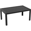 Image de Outsunny Table basse de jardin table d'appoint de patio rectangulaire, cadre en acier, plateau à lattes, 101,5 x 61 x 46 cm, noir
