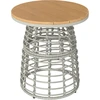 Image de Outsunny Table basse de jardin table d'appoint extérieur ronde en résine aspect rotin acier et plateau composite Ø45 x 50 cm gris