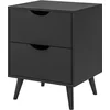 Image de HOMCOM Table de chevet table de nuit avec 2 tiroirs, style scandinave pour chambre à coucher, salon, 40 x 35 x 50,5 cm, Noir