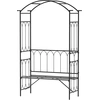 Image de Outsunny Arche à rosiers avec banc pour 2 personnes arceau à rosiers de jardin pour plantes grimpantes 115 x 50 x 203 cm noir