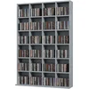 Image de HOMCOM Meuble de rangement multimédia 480 CD/ 312 DVD - bibliothèque en bois avec étagères réglables, 89 x 130,5 cm, gris