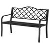 Image de Outsunny Banc de jardin 2 places en fonte style antique avec accoudoirs et dossier, 128 x 58,5 x 89 cm, noir