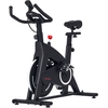 Image de SPORTNOW Vélo d'appartement fitness silencieux résistance, selle et poignée réglables, écran LCD, support tablette, noir