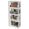Image de HOMCOM Vitrine pour collection buffet salon meuble de rangement à 4 niveaux avec portes à abattant, 59 x 30 x 139 cm, blanc