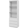 Image de HOMCOM Bibliothèque haute de 180 cm avec 3 étagères et 3 tiroirs 60 x 35 x 180 cm en bois blanc