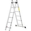 Image de HOMCOM Échelle multifonctions en aluminium 2,5 m, pliable et portable, pied antidérapant, charge max. 150 kg, argent