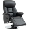 Image de HOMCOM Fauteuil de relaxation inclinable pivotant repose-pied réglable, jusqu'à 150 kg, pour salon, chambre, home cinéma, noir