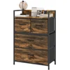Image de HOMCOM Meuble de rangement style industriel commode 4 tiroirs en tissu pliables et amovibles et 1 étagère - 60 x 29 x 85 cm