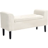 Image de HOMCOM Banc coffre de rangement capitonné avec accoudoirs pour la chambre à coucher, entrée, salon, beige