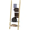 Image de HOMCOM Étagère de rangement étagère échelle avec 2 étagères et 3 porte-serviettes pour chambre à coucher et salon, blanc