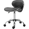 Image de HOMCOM Tabouret à roulettes tabouret de travail avec hauteur réglable 44-56 cm et dossier, pivotant 360°, noir