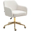 Image de HOMCOM Chaise de bureau fauteuil de bureau avec roulettes hauteur réglable assise pivotante à 360° 60 x 61 x 79-88 cm crème