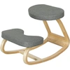 Image de HOMCOM Siège assis genoux ergonomique, siège genoux, posture correcte en bois, polyester gris incl. avec repose-pieds Aosom France