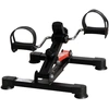 Image de HOMCOM Pédalier d'appartement mini vélo d'appartement résistance ajustable écran LCD 33-43 x 40 x 24,5-34,5 cm en acier noir