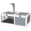 Image de PawHut Maison enclos cage pour petit animal tortue avec 2 espaces support de lampe 81 x 48 x 31,5 cm gris