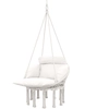 Image de Outsunny Chaise suspendue avec grand coussin rembourré hamac fauteuil suspendu à franges kit de suspension 80 x 60 x 40 cm crème