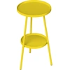 Image de Outsunny Petite table d'appoint ronde à 2 niveaux table de jardin pour terrasse salon balcon en métal Ø 32 x 51 cm jaune