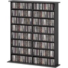 Image de HOMCOM Rangements pour CD et DVD avec 16 compartiments et 12 étagères réglables capacité max. 720 CD/396 DVD et Blu-ray noir