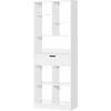 Image de HOMCOM Bibliothèque meuble de rangement avec tiroir et étagères ouvertes, 60 x 26 x 158 cm, blanc
