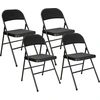 Image de HOMCOM Lot de 4 chaises pliantes chaises de salle à manger portables cadre en acier 45 x 46 x 78 cm noir