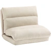 Image de HOMCOM Fauteuil de sol canapé paresseux fauteuil convertible en lit inclinable 90° à 180° tissu - 70 x 41 x 56 cm - beige