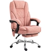 Image de Vinsetto Fauteuil de bureau massant et chauffant hauteur réglable dossier inclinable télécommande repose-pieds rétractable rose