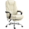 Image de Vinsetto Fauteuil de bureau massant et chauffant hauteur réglable dossier inclinable télécommande repose-pieds rétractable beige