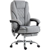 Image de Vinsetto Fauteuil de bureau massant et chauffant hauteur réglable dossier inclinable télécommande repose-pieds rétractable gris