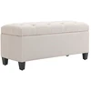 Image de HOMCOM Banc de rangement pouf salon bout de lit coffre de rangement pour salon, chambre, entrée, 100 x 40 x 44 cm, blanc