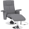 Image de HOMCOM Fauteuil relax massant avec pouf, fauteuil TV avec dossier inclinable siège pivotant à 360° 78 x 95 x 88 cm gris foncé