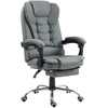 Image de HOMCOM Fauteuil de bureau fauteuil manager grand confort dossier inclinable roulettes PU 64,5 x 69 x 117 cm gris