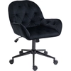 Image de Vinsetto Chaise de bureau, fauteuil de bureau en velours, siège pivotant à 360°, réglable en hauteur, 60 x 61 x 81-91 cm, noir