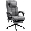 Image de Vinsetto Chaise de bureau de massage chauffante réglable en hauteur de 112-120 cm ergonomique inclinable tissu effet lin, gris