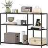 Image de HOMCOM Console meuble étroite à 4 niveaux style industriel cadre en acier, 110 x 30 x 75 cm, noir