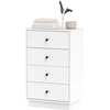 Image de HOMCOM Commode 4 tiroirs moderne, meuble de rangement pour chambre à coucher, salon, entrée, 47 x 29 x 75 cm, blanc