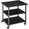 Image de HOMCOM Support d'imprimante desserte de rangement 3 niveaux étagères mobile sur roulettes 50 x 50 x 52,5 cm