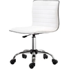 Image de HOMCOM Chaise bureau sans accoudoirs, fauteuil de bureau, hauteur réglable, assise et dossier rembourrés, 48x52x78-90cm, blanc