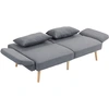 Image de HOMCOM Canapé convertible 3 places design clic clac dossier inclinable et accoudoirs réglables tissu effet lin gris