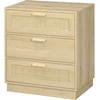 Image de HOMCOM Commode design bohème en rotin avec 3 tiroirs, meuble de rangement pour le salon, le couloir, l'entrée, bois naturel