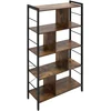Image de HOMCOM Bibliothèque étagère de rangement à 5 niveaux avec compartiments ouverts 74 x 30 x 157,5 cm brun rustique et noir