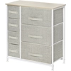 Image de HOMCOM Commode 7 tiroirs en tissu, chiffonnier, meuble de rangement moderne, cadre en acier, 63,5 x 30 x 71 cm, gris