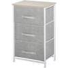 Image de HOMCOM Meuble de rangement chiffonnier moderne 3 tiroirs en tissu, cadre en acier et MDF, 45 x 30 x 71 cm, gris