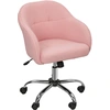 Image de HOMCOM Chaise de bureau, fauteuil de bureau ergonomique, hauteur réglable, assise et dossier rembourrés, rose