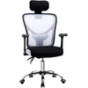 Image de Vinsetto Fauteuil de bureau, chaise de bureau en maille avec hauteur réglable, dossier inclinable, 62x67x118cm, noir et blanc